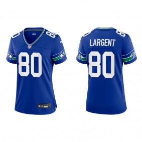 Steve Largent Women Seattle Seahawks Royal Throwback Game Jersey