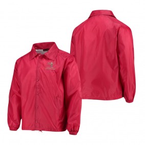 Men's Tampa Bay Buccaneers Dunbrooke Red Coaches Classic Raglan Full-Snap Windbreaker Jacket