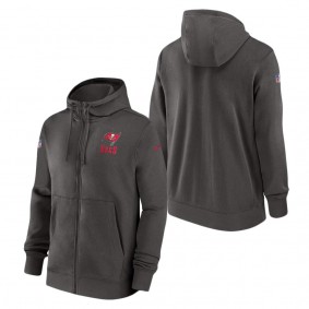 Men's Tampa Bay Buccaneers Nike Pewter Sideline Club Performance Full-Zip Hoodie