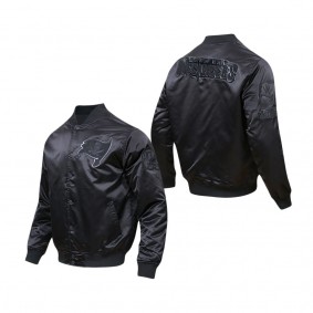 Men's Tampa Bay Buccaneers Pro Standard Triple Black Satin Full-Snap Varsity Jacket