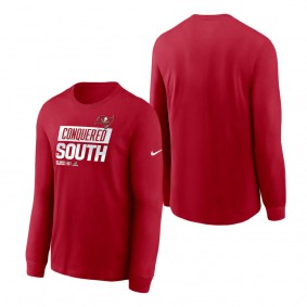 Men's Tampa Bay Buccaneers Nike Red 2022 NFC South Division Champions Locker Room Trophy Collection Long Sleeve T-Shirt