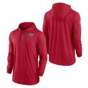 Men's Tampa Bay Buccaneers Red Sideline Pop Performance Pullover Long Sleeve Hoodie T-Shirt