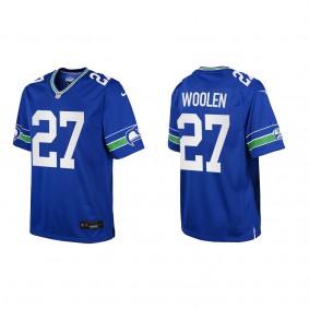 Tariq Woolen Youth Seattle Seahawks Royal Throwback Game Jersey