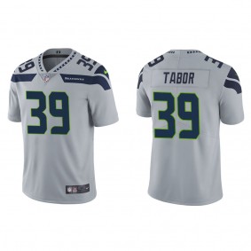 Men's Seattle Seahawks Teez Tabor Gray Vapor Limited Jersey