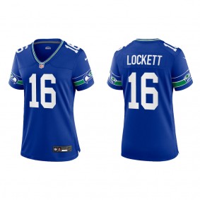 Tyler Lockett Women Seattle Seahawks Royal Throwback Game Jersey