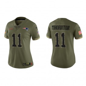 Tyquan Thornton Women's New England Patriots Olive 2022 Salute To Service Limited Jersey