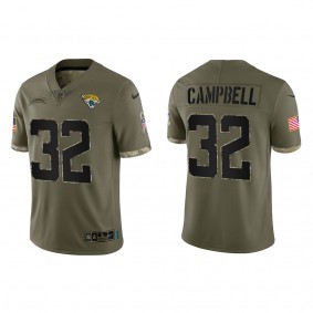 Tyson Campbell Jacksonville Jaguars Olive 2022 Salute To Service Limited Jersey