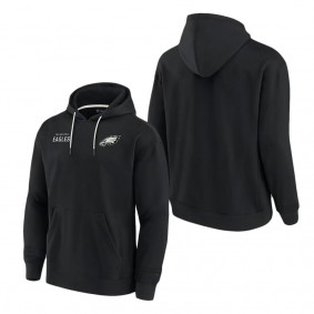 Unisex Philadelphia Eagles Fanatics Signature Black Super Soft Fleece Pullover Hoodie