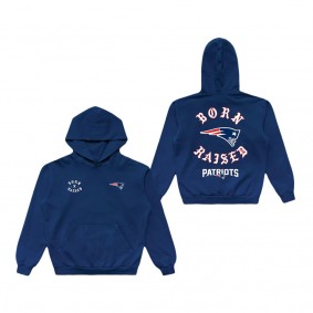 Unisex New England Patriots Born x Raised Navy Pullover Hoodie