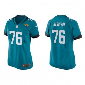 Women's Jacksonville Jaguars Anton Harrison Teal 2023 NFL Draft Game Jersey