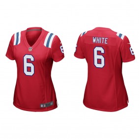 Women's New England Patriots Keion White Red 2023 NFL Draft Game Jersey