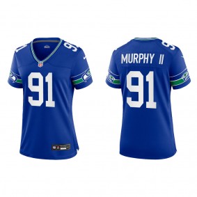 Women's Byron Murphy II Seattle Seahawks Royal Throwback Game Jersey