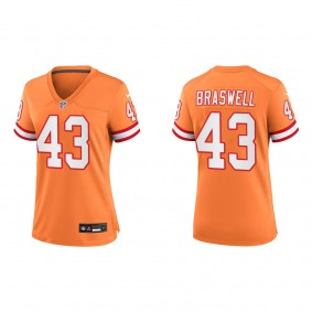 Women's Chris Braswell Tampa Bay Buccaneers Orange Throwback Game Jersey