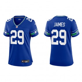 Women's D.J. James Seattle Seahawks Royal Throwback Game Jersey