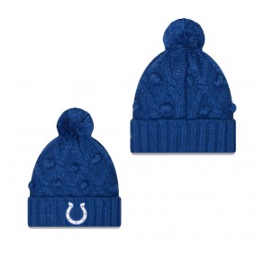 Women's Indianapolis Colts Royal Toasty Cuffed Knit Hat with Pom