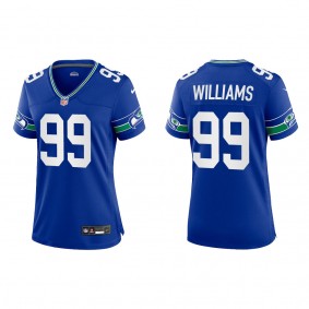 Women's Seattle Seahawks Leonard Williams Royal Throwback Game Jersey