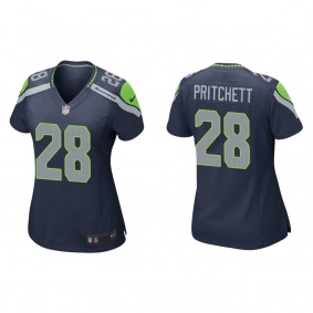 Women's Nehemiah Pritchett Seattle Seahawks Navy Game Jersey