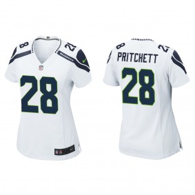 Women's Nehemiah Pritchett Seattle Seahawks White Game Jersey