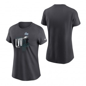 Women's Philadelphia Eagles Nike Anthracite Super Bowl LVII Local T-Shirt