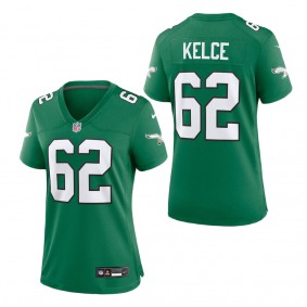 Women's Philadelphia Eagles Jason Kelce Kelly Green Alternate Player Game Jersey