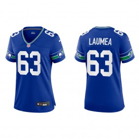 Women's Sataoa Laumea Seattle Seahawks Royal Throwback Game Jersey