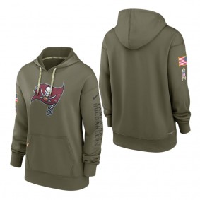 Women's Tampa Bay Buccaneers Olive 2022 Salute To Service Performance Pullover Hoodie