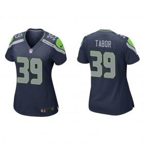 Women's Seattle Seahawks Teez Tabor Navy Game Jersey