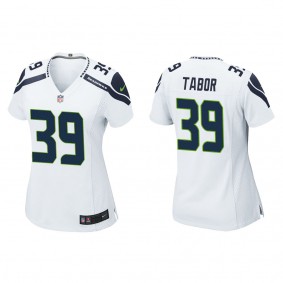 Women's Seattle Seahawks Teez Tabor White Game Jersey