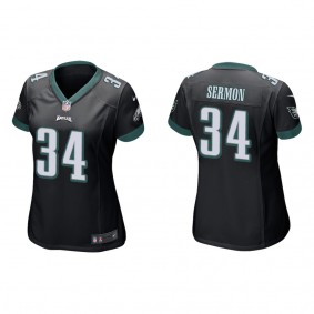 Women's Philadelphia Eagles Trey Sermon Black Game Jersey