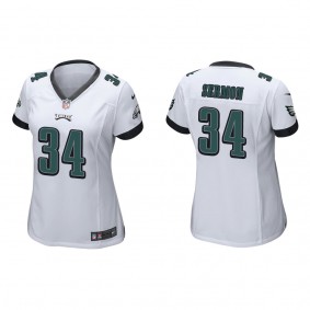 Women's Philadelphia Eagles Trey Sermon White Game Jersey