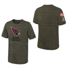 Youth Arizona Cardinals Olive 2022 Salute To Service Velocity T-Shirt