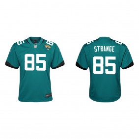 Youth Jacksonville Jaguars Brenton Strange Teal 2023 NFL Draft Game Jersey