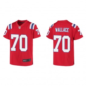 Youth Caedan Wallace New England Patriots Red Game Jersey