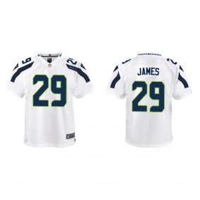 Youth D.J. James Seattle Seahawks White Game Jersey