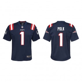 Youth Ja'Lynn Polk New England Patriots Navy Game Jersey