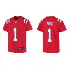 Youth Ja'Lynn Polk New England Patriots Red Game Jersey