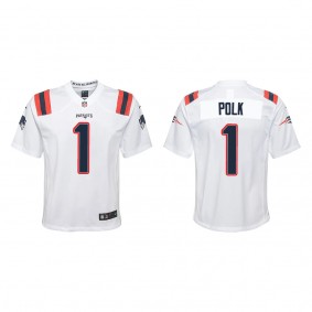 Youth Ja'Lynn Polk New England Patriots White Game Jersey