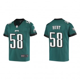 Youth Jalyx Hunt Philadelphia Eagles Midnight Green Game Jersey