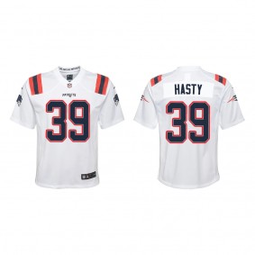 Youth New England Patriots JaMycal Hasty White Game Jersey