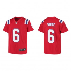 Youth New England Patriots Keion White Red 2023 NFL Draft Game Jersey