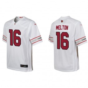 Youth Max Melton Arizona Cardinals White Game Jersey