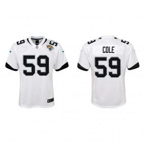 Youth Myles Cole Jacksonville Jaguars White Game Jersey