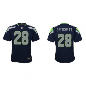 Youth Nehemiah Pritchett Seattle Seahawks College Navy Game Jersey