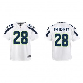 Youth Nehemiah Pritchett Seattle Seahawks White Game Jersey