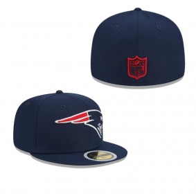 Youth New England Patriots Navy Main 59FIFTY Fitted Hat