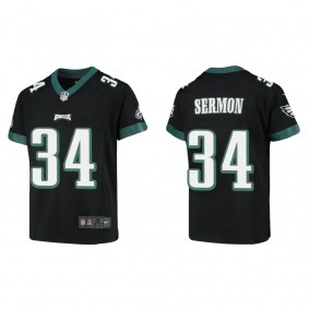 Youth Philadelphia Eagles Trey Sermon Black Game Jersey