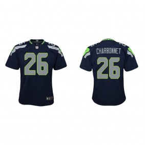 Youth Seattle Seahawks Zach Charbonnet College Navy 2023 NFL Draft Game Jersey