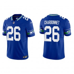 Zach Charbonnet Seattle Seahawks Royal Throwback Vapor F.U.S.E. Limited Jersey