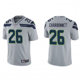 Men's Seattle Seahawks Zach Charbonnet Gray 2023 NFL Draft Vapor Limited Jersey